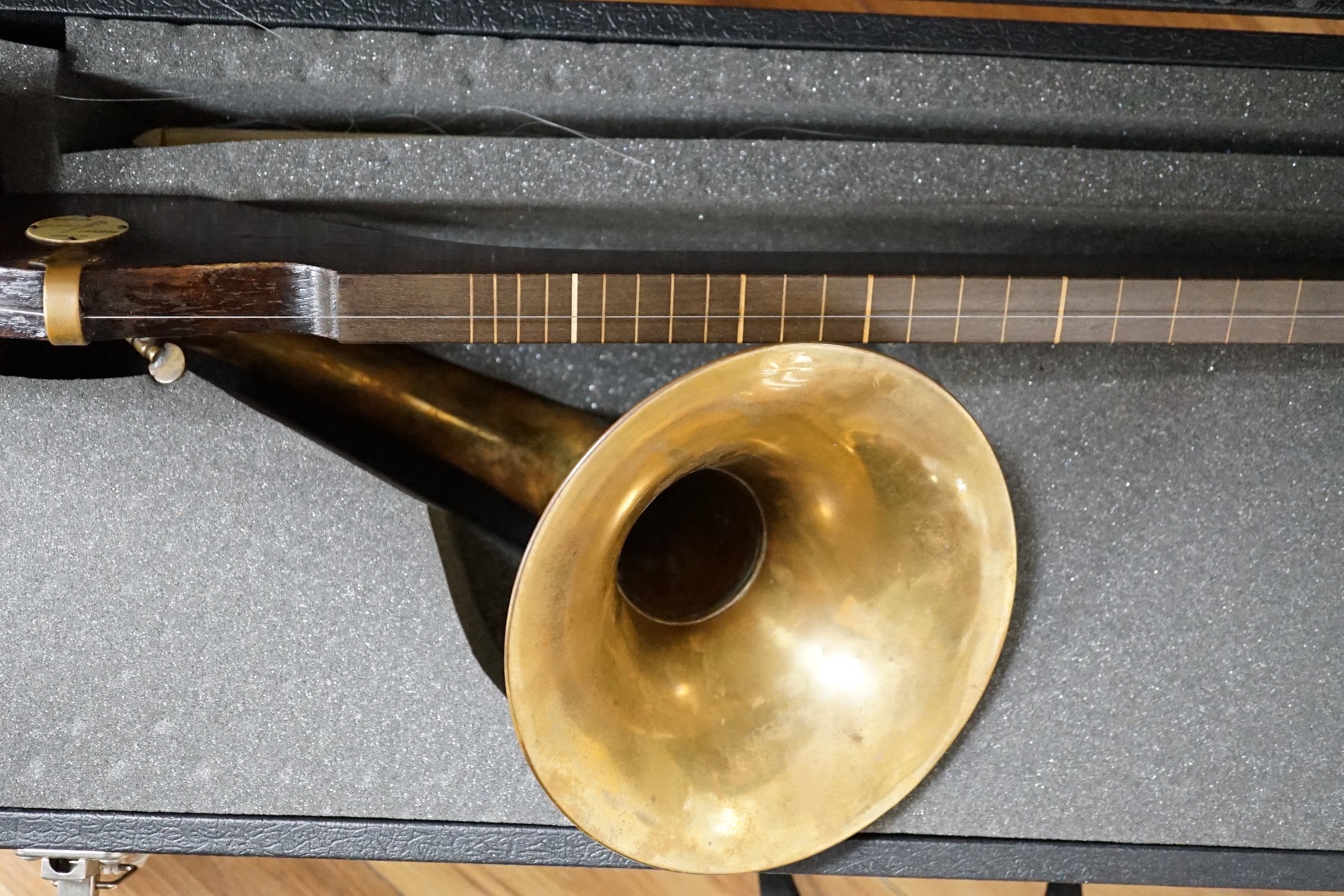 A cased phonofiddle, A.S. Howson